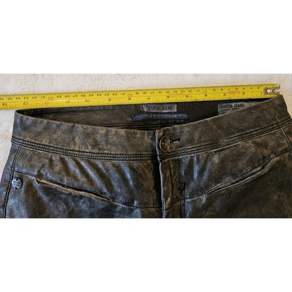 Garcia Women's Jeans Fake Leather Ref-style 244 Celia Size 27 Brown Comfort Fit - Picture 8 of 10